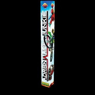 The box of x2 Adrenaline Junkie - 180 Shot Roman Candle