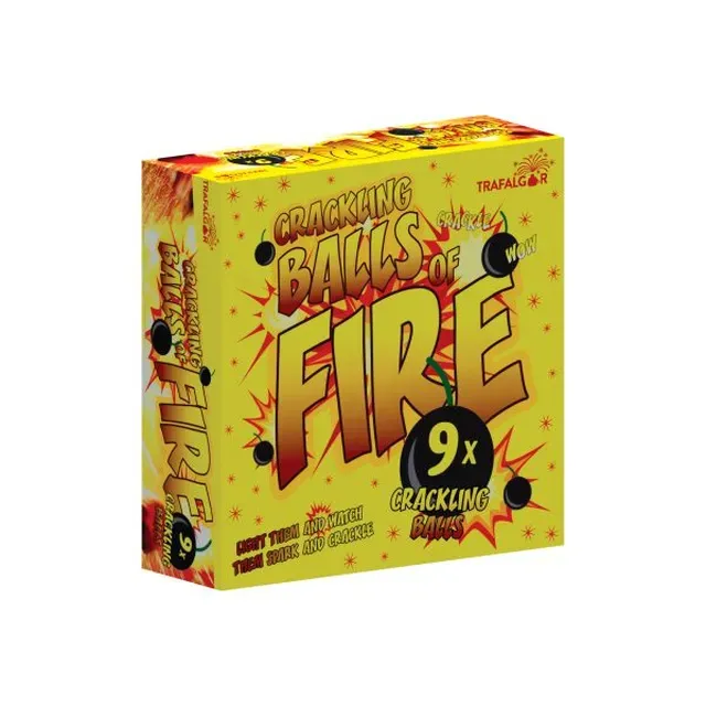 The box of x2 Crackling Balls of Fire - 9pces each
